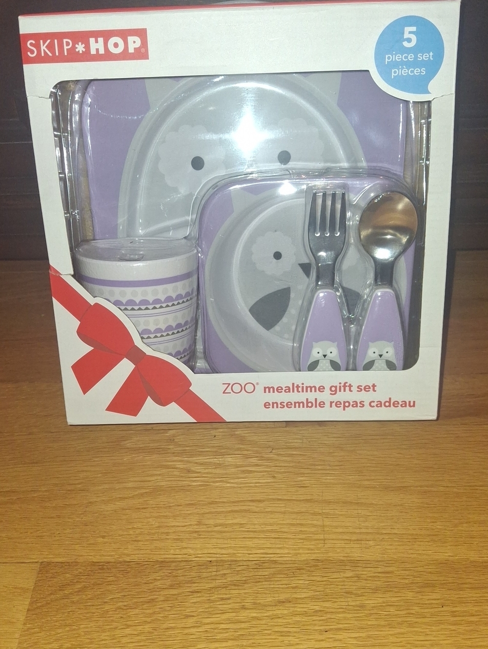Skip Hop Lavender Owl 5-Piece Mealtime Gift Set